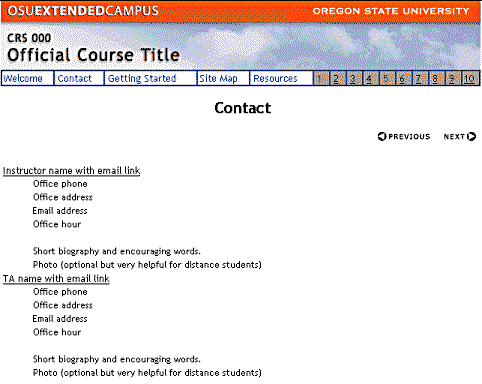 DCE provides a standard title banner file for use in Blackboard and in this site template. Course-specific imagery can be added to the course template upon request. 