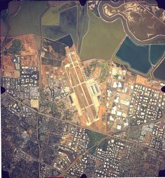 Aerial view of land development