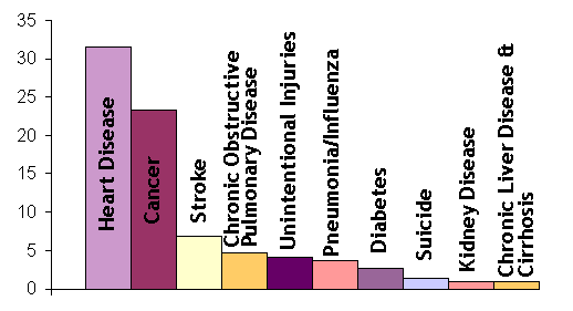 1997 Causes of Death Bar Chart