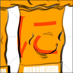 cartoon of girl's knee