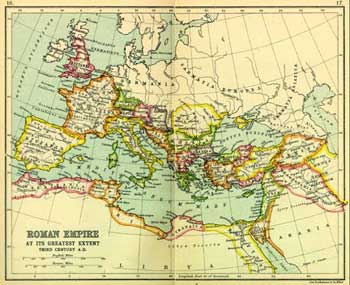 Map of the Roman Empire at its greatest extent: Third Century A.D.
