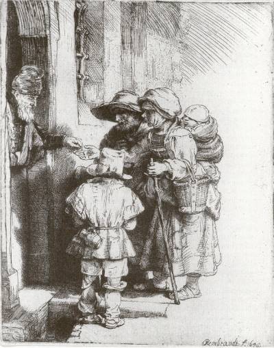 Rembrant van Rijn

Beggars Receiving Alms at the Door of a House

National Gallery of Art (Starobinski, Jean. Largesse)